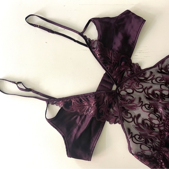 NWOT Coco de Mer Amalie Violet Teddy - Picture 7 of 9